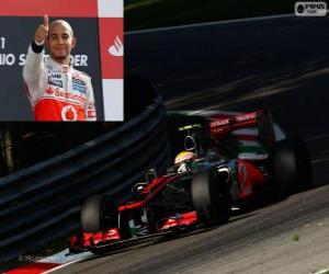 Lewis Hamilton celebrates his victory in the Grand Prix of Italy 2012 puzzle