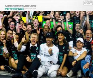 Lewis Hamilton, F1 world champion 2014 with Mercedes puzzle