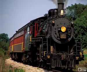 Locomotive of a steam train puzzle