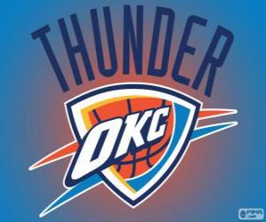 Logo of Oklahoma City Thunder, NBA team. Northwest Division, Western Conference puzzle