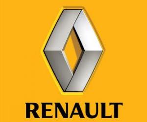 Logo Renault. French car brand puzzle