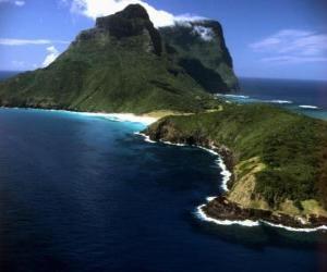 Lord Howe Islands, this archipelago is an example of generating a set of isolated oceanic islands by undersea volcanic activity. Australia. puzzle