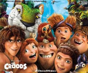 Main characters of the Croods puzzle