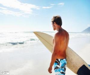 Man with a surfboard puzzle