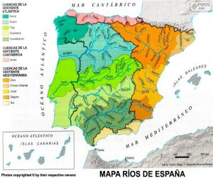 Map of rivers in Spain puzzle