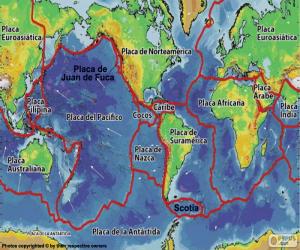 Map tectonic plates puzzle