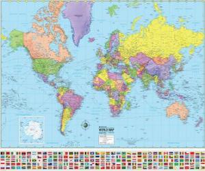 Map with the boundaries of the countries of the world puzzle