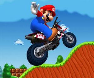 Mario Bros on a motorcycle puzzle