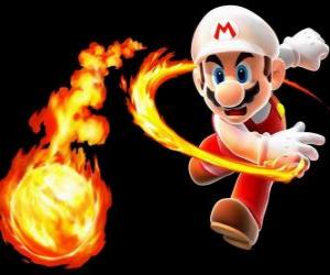 Mario throwing a fireball puzzle