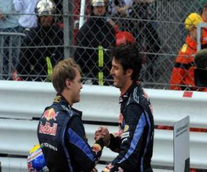 Mark Webber and Sebastian Vettel - Red Bull - Monte-Carlo 2010 (1st and 2nd Classified) puzzle