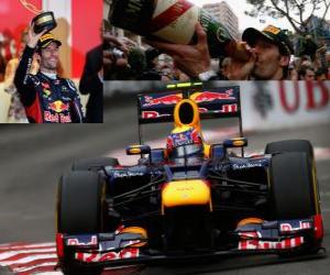 Mark Webber celebrates victory in the Monaco Grand Prix (2012) puzzle