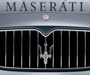 Maserati logo, Italian sports car brand puzzle