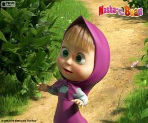 Masha, the little girl, the main character of Masha and the Bear puzzle