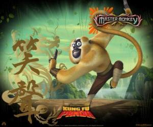 Master Monkey, one of the Furious Five trained by Master Shifu in the Valley of Peace puzzle