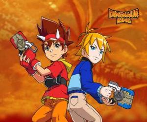 Max and Rex, two of the protagonists in Dinosaur King puzzle