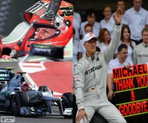 Michael Schumacher retired from F1 in the GP of Brazil 2012 puzzle