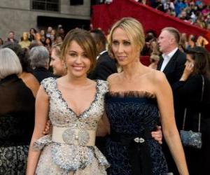 Miley Cyrus and her mom Tish Cyrus puzzle