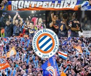 Montpellier Hérault Sport Club, champion of the French football league, Ligue 1, 2011-2012 puzzle