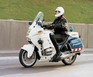 Motorised policeman with his motorcycle puzzle