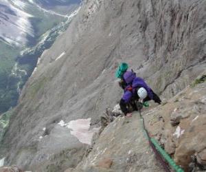 Mountaineer scaling a peak puzzle