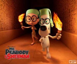 Mr. Peabody and Sherman in one of their adventures in Egypt puzzle
