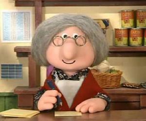 Mrs Goggins, the village postmistress in Greendale puzzle