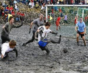 Mud Olympics, or Wattolumpiad, are battling in the marshes of the Elbe River puzzle