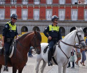 Municipal police on horseback, Madrid puzzle