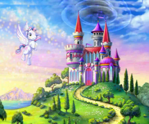 My Little Pony flying near a castle puzzle