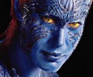 Mystique is a human mutant supervillain that can transform herself in any humanoid puzzle