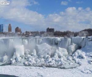Niagara Falls frozen in polar vortex puzzle