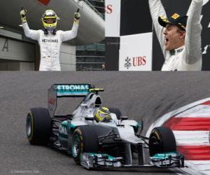 Nico Rosberg celebrates his victory in the Chinese Grand Prix (2012) puzzle