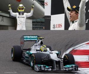 Nico Rosberg celebrates his victory in the Chinese Grand Prix (2012) puzzle