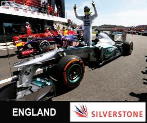 Nico Rosberg celebrates his victory in the 2013 British Grand Prix puzzle