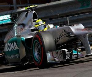 Nico Rosberg - Mercedes GP - GP of Monaco 2012 (2 º Clasificado) puzzle