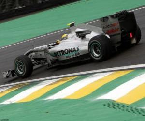 Nico Rosberg - Mercedes - Interlagos 2010 puzzle
