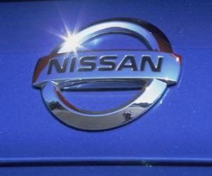 Nissan logo, Japanese car brand puzzle