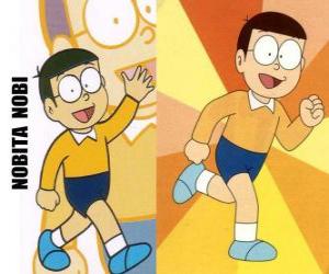 Nobita Nobi is the protagonist of the adventures along with Doraemon puzzle
