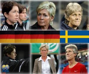 Nominated for FIFA World Coach of the Year for Women's football 2010 (Maren Meinert, Silvia Neid, Pia Sundhage) puzzle