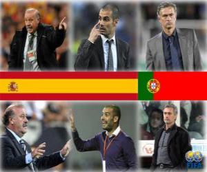 Nominated for FIFA World Coach of the Year for Men’s Football 2010 (Vicente del Bosque, Pep Guardiola, José Mourinho) puzzle