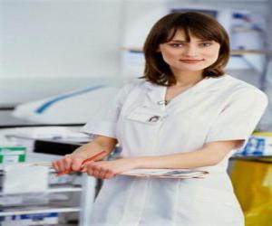 Nurse working in the hospital puzzle