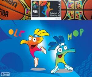 Ole and Hop, mascots of the 2014 FIBA Basketball World Cup puzzle