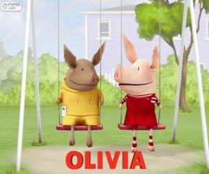 Olivia and Julian in the swing puzzle