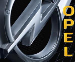 Opel logo, German car brand puzzle