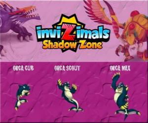 Orca Cub, Orca Scout, Orca Max. Invizimals Shadow Zone. Spirit of the deep beautiful and playful puzzle