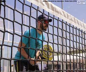 Paddle tennis player in the net puzzle