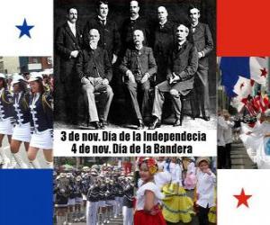 Panama's national holidays. November 3, Independence Day. November 4th, Flag Day puzzle