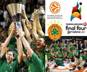 Panathinaikos, PAO, champion of the 2011 Euroleague Basketball puzzle