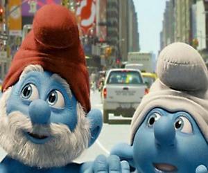 Papa Smurf and Clumsy Smurf, the streets of Manhattan. - The Smurfs Movie - puzzle