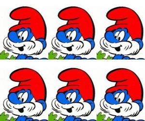 Papa Smurf is the oldest and the leader of the Smurf Village puzzle